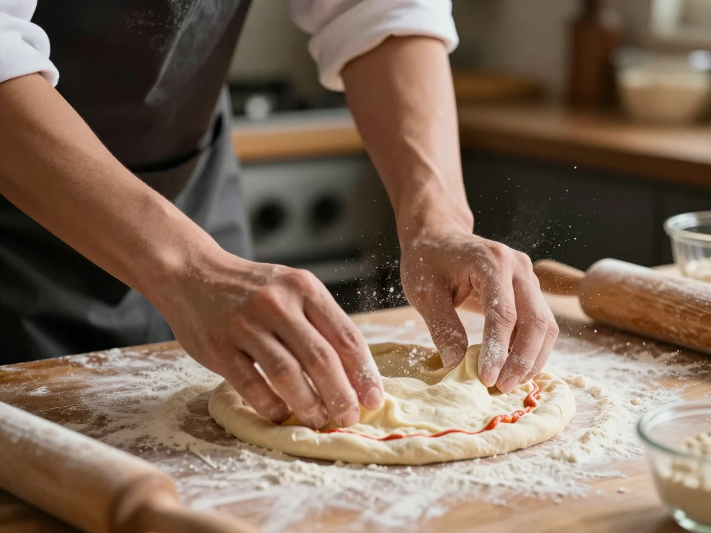 Preparazione dell'impasto per pizza al trancio